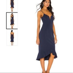 Bardot Kirstin Flounce Dress in Navy
